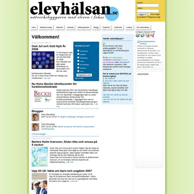 ELEVHÄLSA startsida 2008