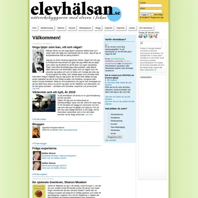 ELEVHÄLSA startsida 2010