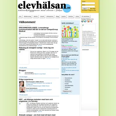 ELEVHÄLSA startsida 2011