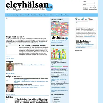 ELEVHÄLSA startsida 2013