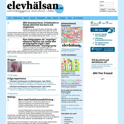 ELEVHÄLSA startsida 2014