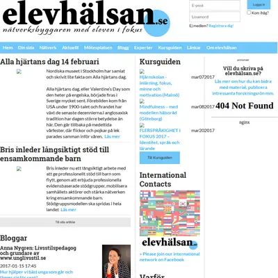 ELEVHÄLSA startsida 2017