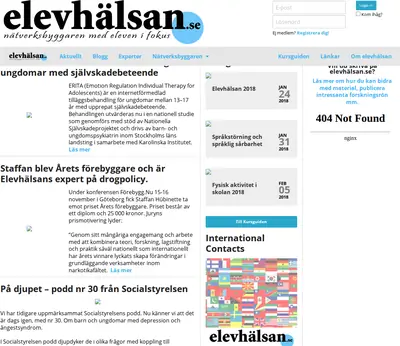 ELEVHÄLSA startsida 2018