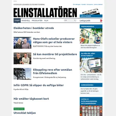 Elinstallatören startsida 2018