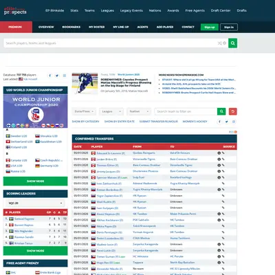 www.eliteprospects.com startsida 2020
