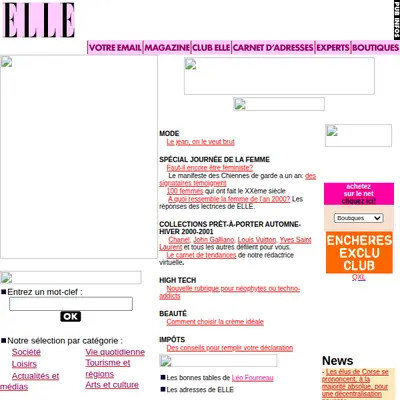 Elle startsida 2000