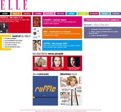 Elle startsida 2007
