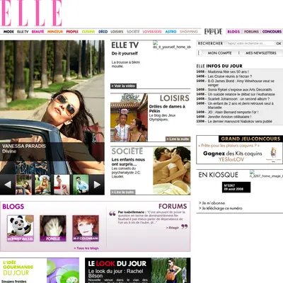 Elle startsida 2008