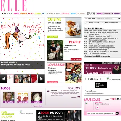 Elle startsida 2009