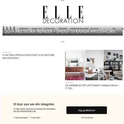elledecoration.se startsida 2019