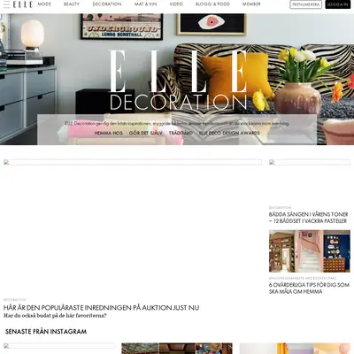 elledecoration.se startsida 2022