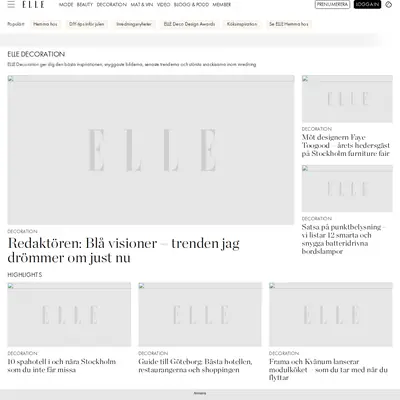 elledecoration.se startsida 2025