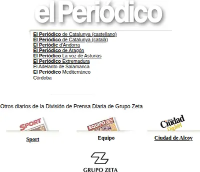 Periodico startsida 2000