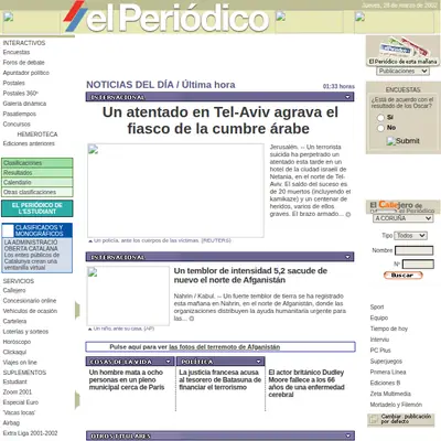 Periodico startsida 2002