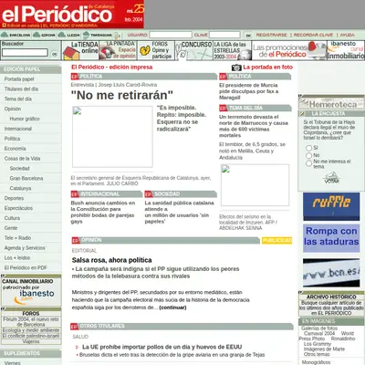 Periodico startsida 2004