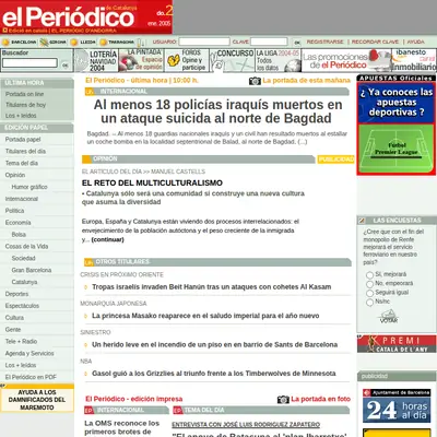 Periodico startsida 2005