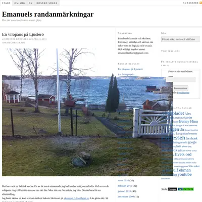 emanuelkarlsten.se startsida 2011