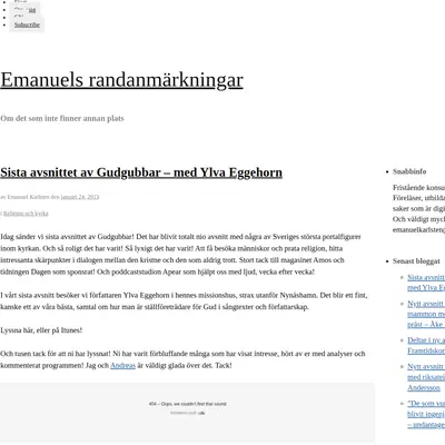 emanuelkarlsten.se startsida 2013