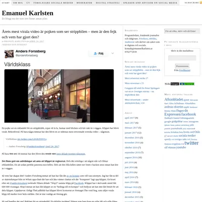 emanuelkarlsten.se startsida 2017