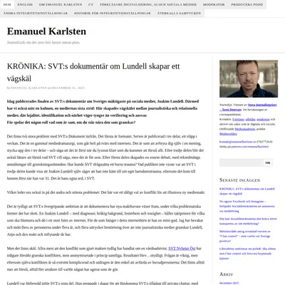 emanuelkarlsten.se startsida 2026