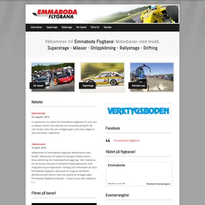 Emmaboda Flygbana, www.emmabodaflygbana.se startsida 2018