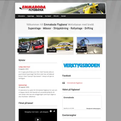 Emmaboda Flygbana, www.emmabodaflygbana.se startsida 2019