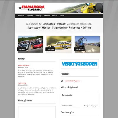 Emmaboda Flygbana, www.emmabodaflygbana.se startsida 2020