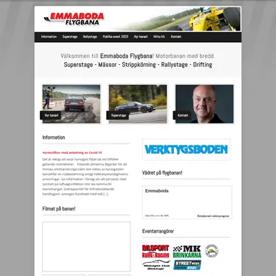 Emmaboda Flygbana, www.emmabodaflygbana.se startsida 2023