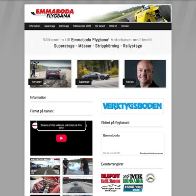 Emmaboda Flygbana, www.emmabodaflygbana.se startsida 2025