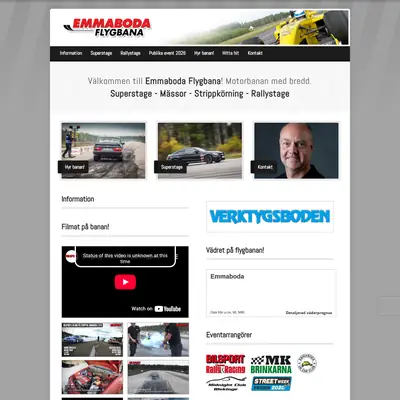 Emmaboda Flygbana, www.emmabodaflygbana.se startsida 2026