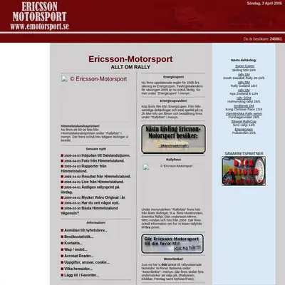 Bilsport Börsen startsida 2005