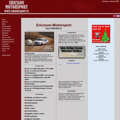 Bilsport Börsen startsida 2006