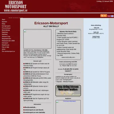 Bilsport Börsen startsida 2008