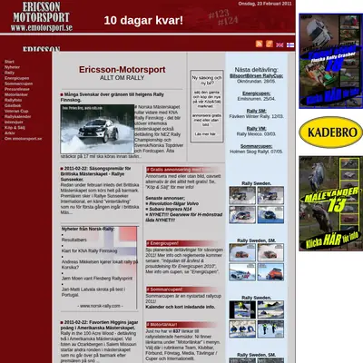 Bilsport Börsen startsida 2011