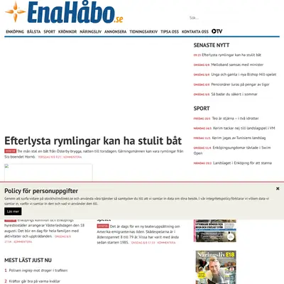 Ena-Håbo Tidningen startsida 2018