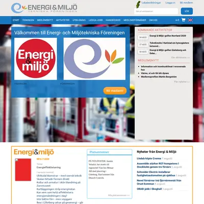 VVS-tidningen Energi & Miljö startsida 2020