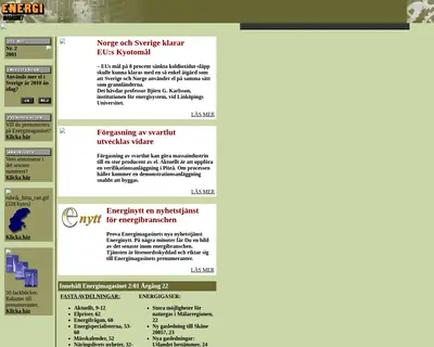 Energimagasinet startsida 2001