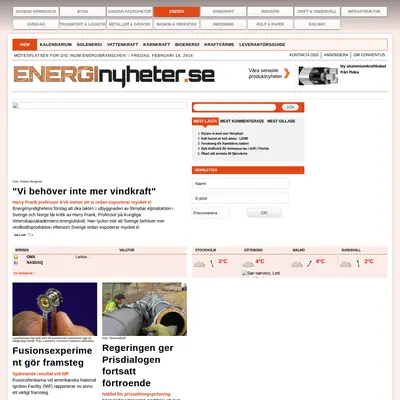 Energinytt startsida 2014