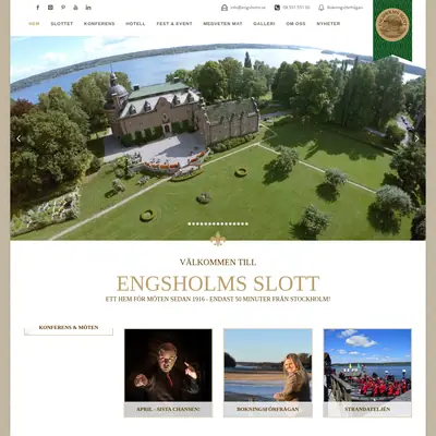 Engsholms Slott, engsholm.se startsida 2017