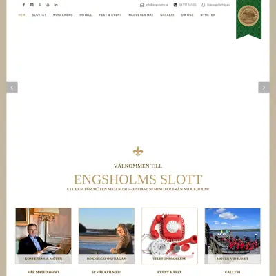 Engsholms Slott, engsholm.se startsida 2018