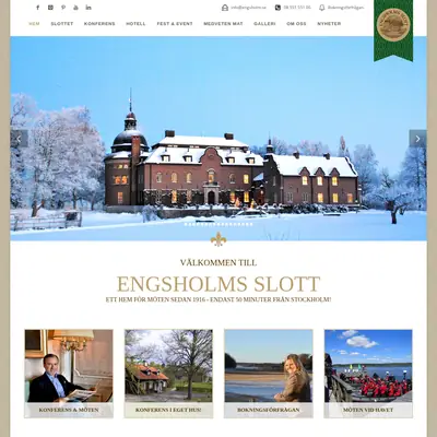 Engsholms Slott, engsholm.se startsida 2019