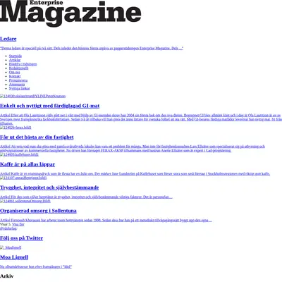 Enterprise Magazine startsida 2012