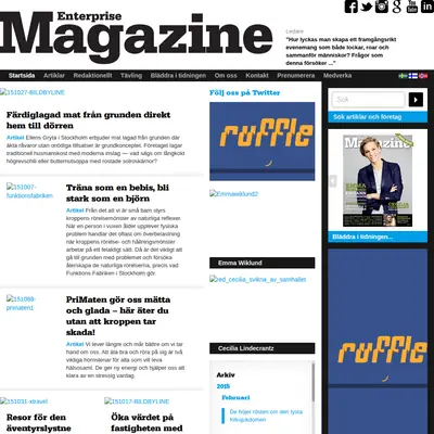 Enterprise Magazine startsida 2015