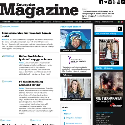 Enterprise Magazine startsida 2016