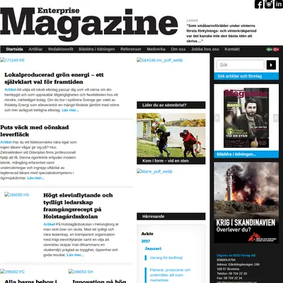 Enterprise Magazine startsida 2017