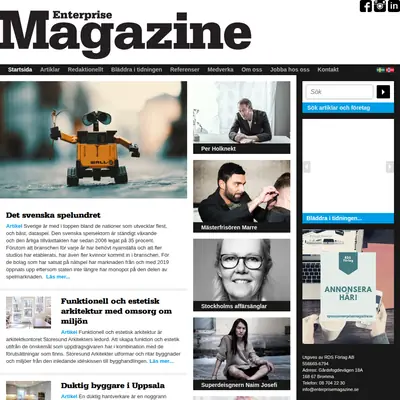 Enterprise Magazine startsida 2019