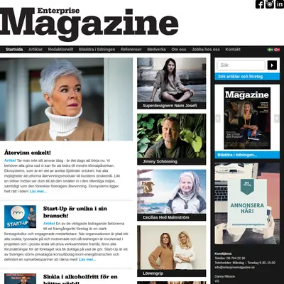 Enterprise Magazine startsida 2020
