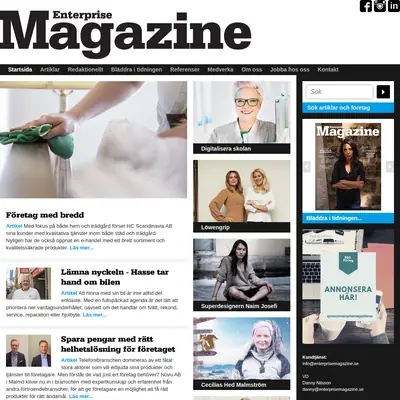 Enterprise Magazine startsida 2021