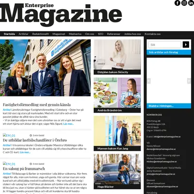 Enterprise Magazine startsida 2022