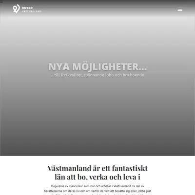 Enter Västmanland, entervastmanland.se startsida 2021